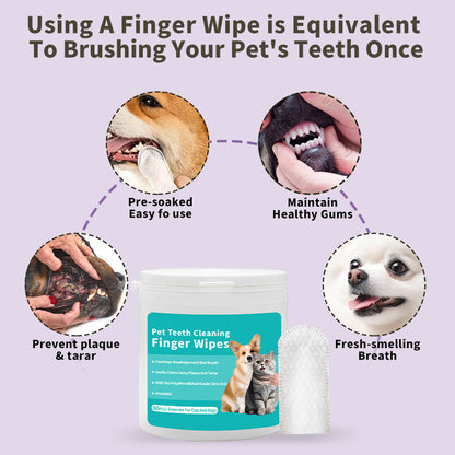 Pet Dental Care Finger Wipes